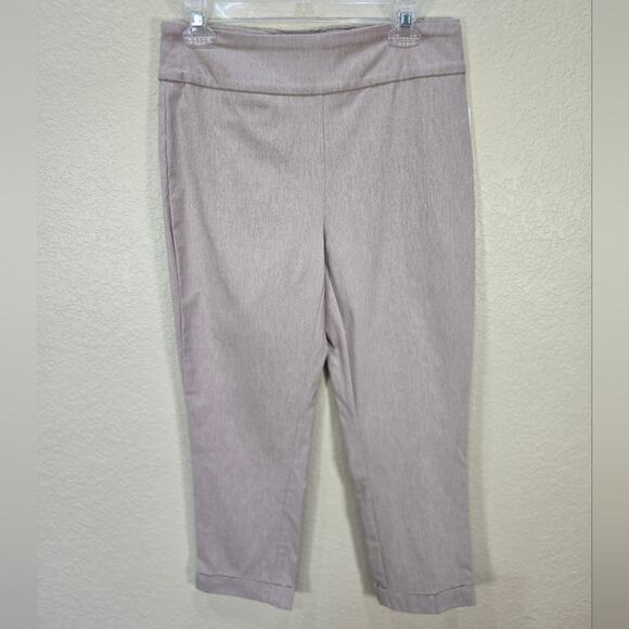 Tribal Women's Light Gray Tan Pink Flatten It Stitch Fix Capris - Picture 1 of 11